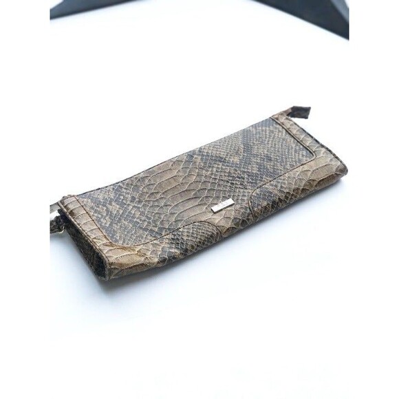 MNG Mango Brown Snakeskin Clutch Wristlet Small Animal Print - Picture 3 of 6